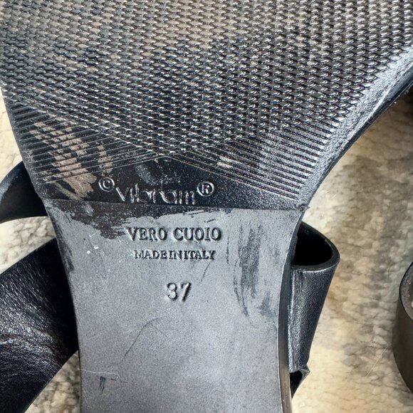 Ann Demeulemeester Black Leather Strappy Platform Heels - Picture 9 of 10